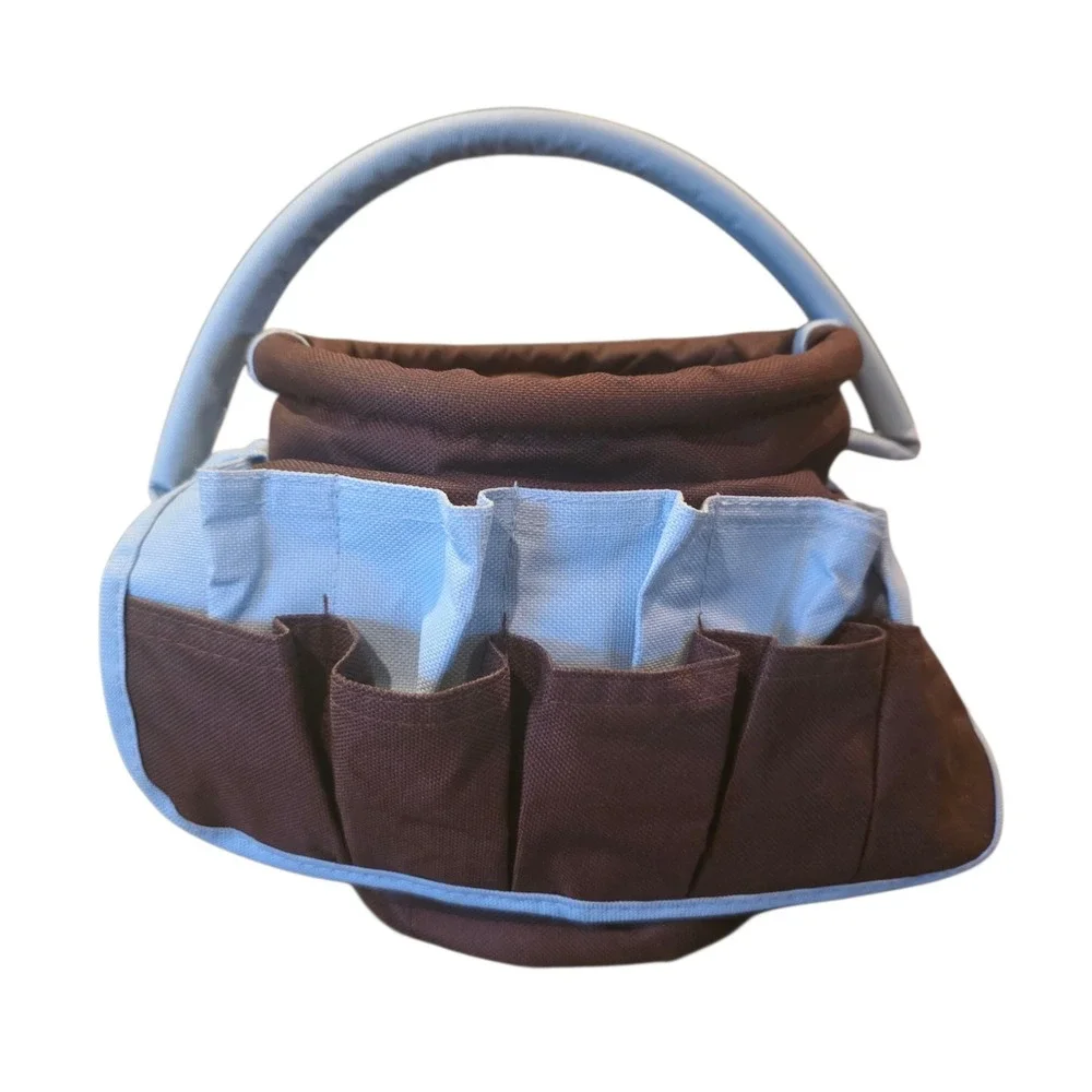 Neatnix Brown Blue Tool Caddy Organizer Bag Pockets Tote Garden Craft Carry‎